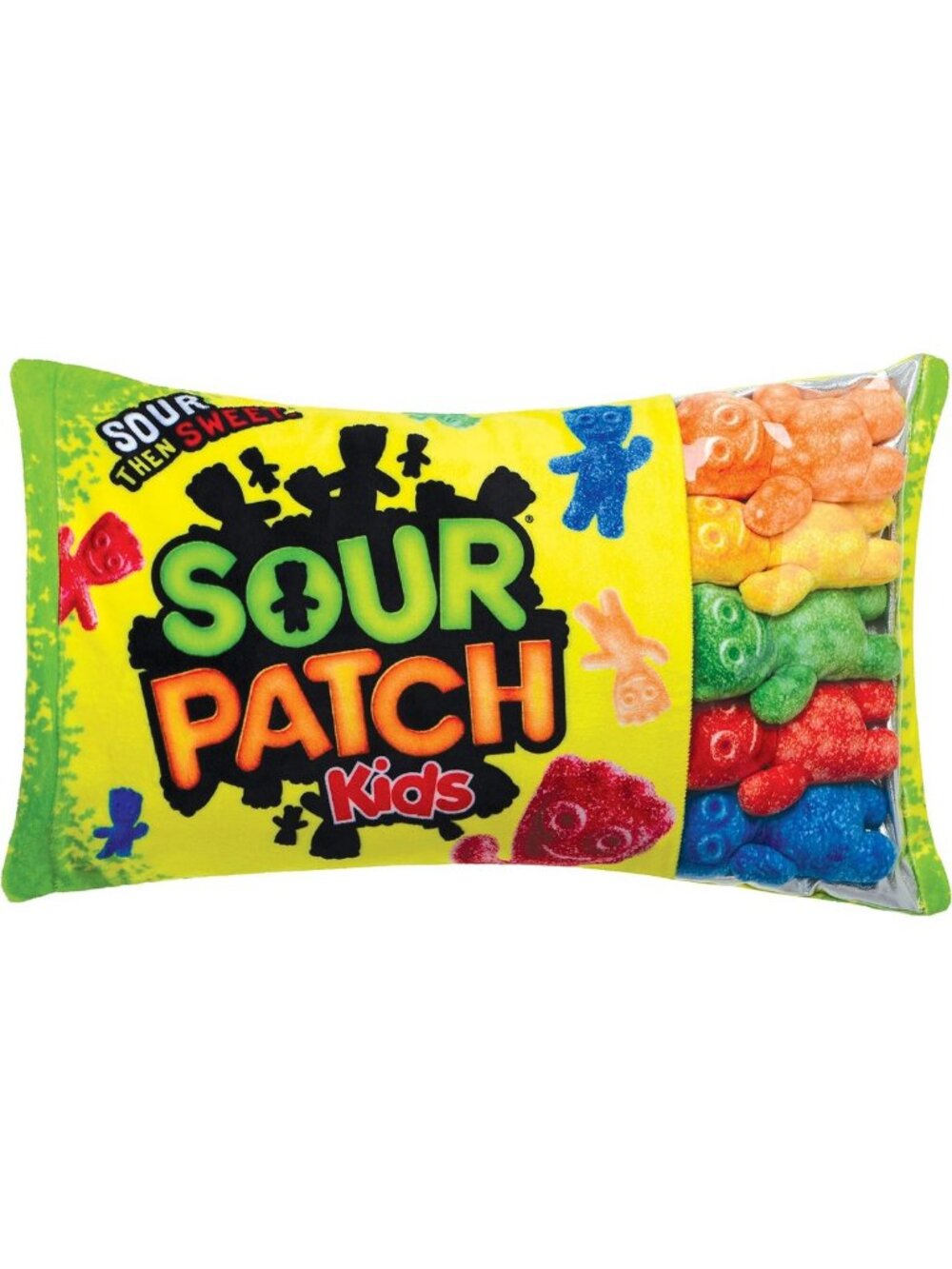 Sour Patch Kids Plush Fleece Pillow Set - 6-Piece Cute Candy Design Decor